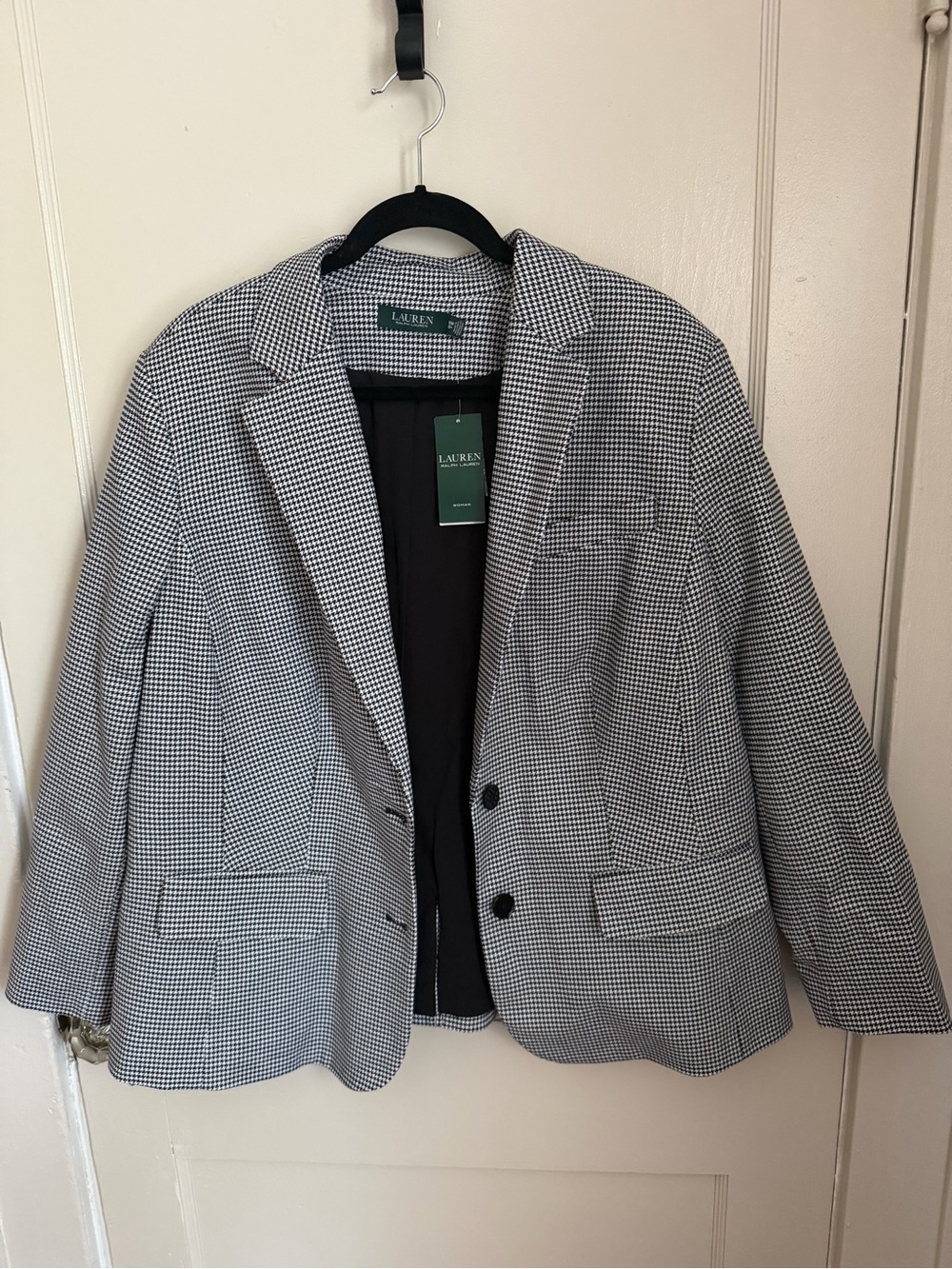 Ralph Lauren Black and White Checked Blazer
